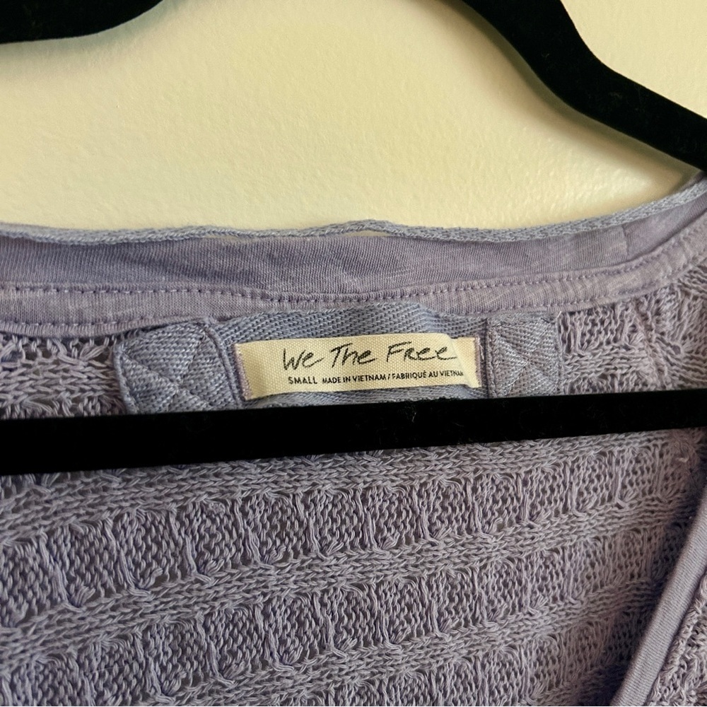We The Free Lilac Oversized Boho V-Neck Sweater - Picture 6 of 8